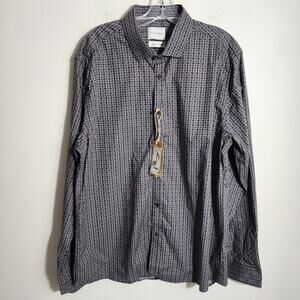 Stitch Note NWT 100% Egyptian cotton button front long sleeve shirt men's sz XL